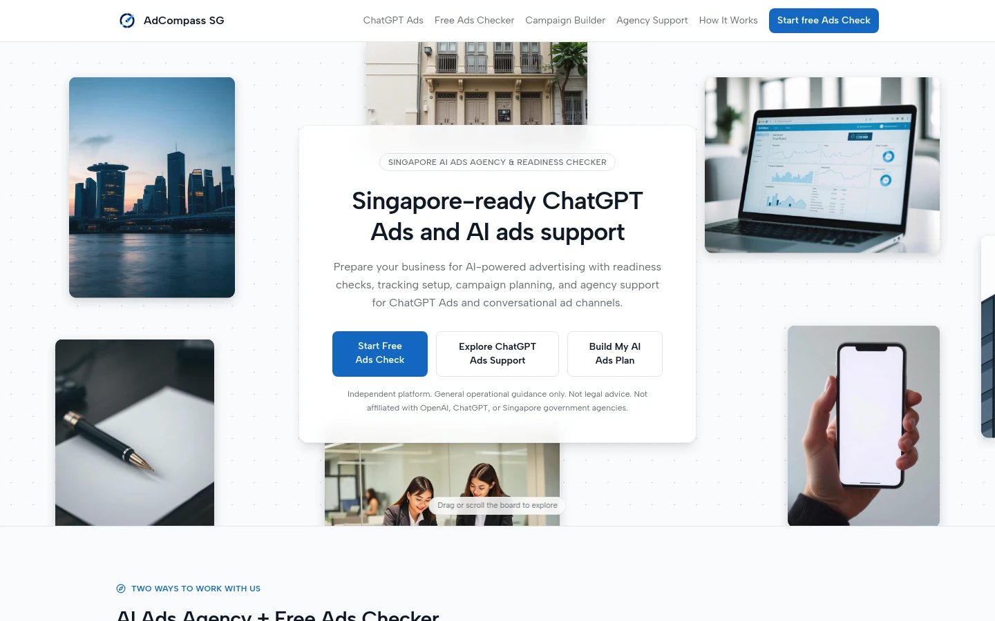 AdCompass SG website screenshot