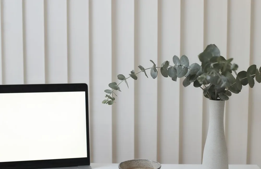 Laptop on a light workspace